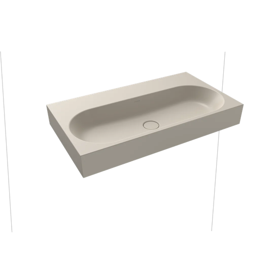 Warm Grey Metal Oval Wall Hung Basin Bathroom Sink