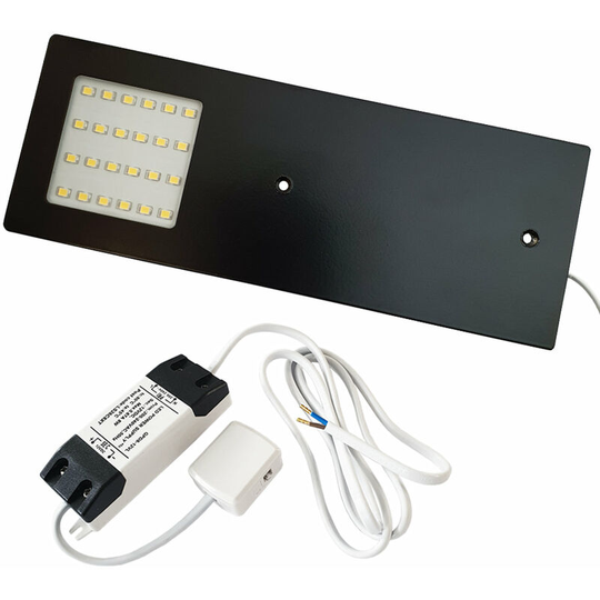 1x matt black Ultra-Slim Rectangle Under Cabinet Kitchen Light & Driver Kit - Natural White led