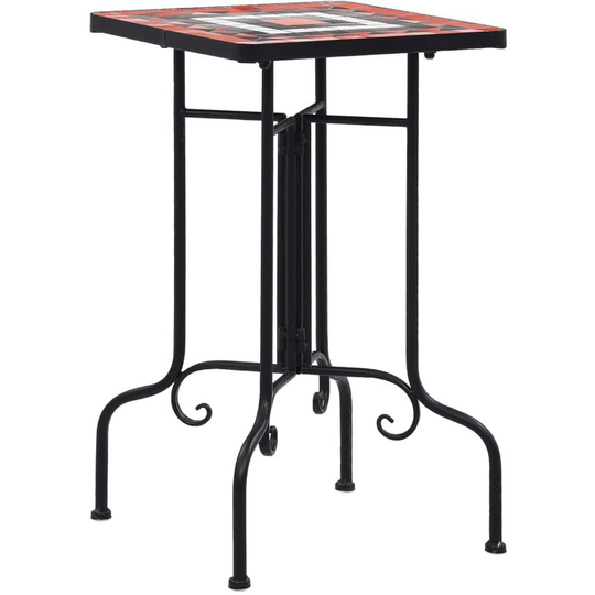 Mosaic Side Table Terracotta and White Ceramic Vidaxl Brown
