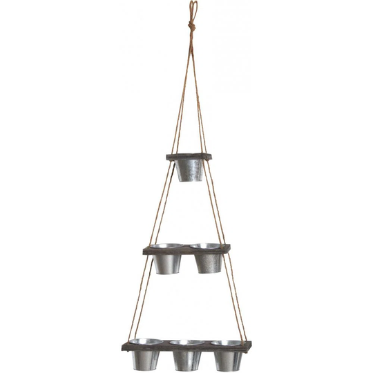 Suspension 6 Pot Holders In Galvanized Steel 130 Cm