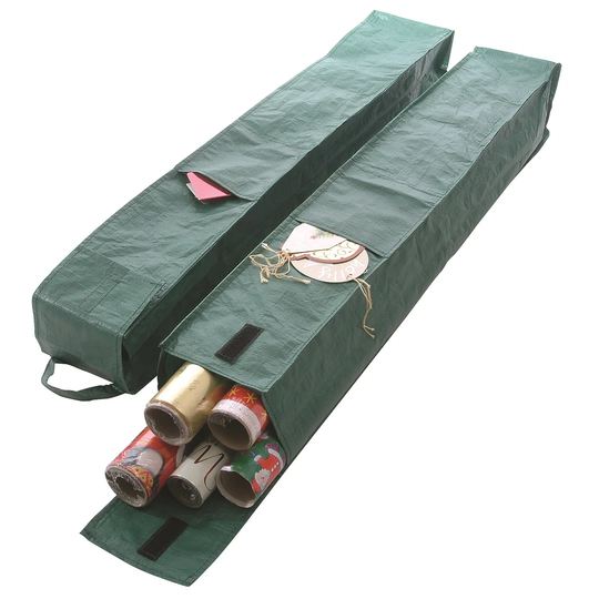 Bosmere Pack Of 2 Christmas Gift Wrapping Sleeve, Green, G398
