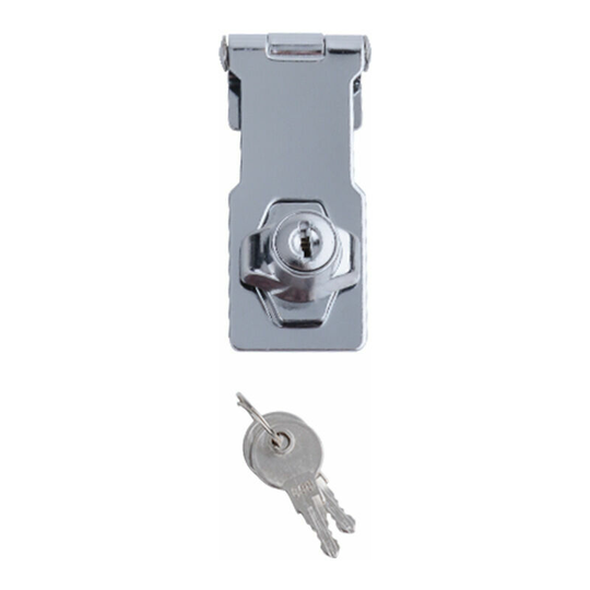 Kartokner - Boxes Furniture(open)Bolt Latch Buckle with Padlock and Key Metal Locking Hasp Door Chrome Hardware for Locking Shed Doors Cabinets