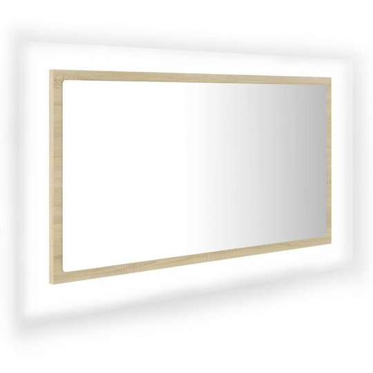 Vidaxl - led Bathroom Mirror Sonoma Oak 80x8.5x37 cm Acrylic Brown