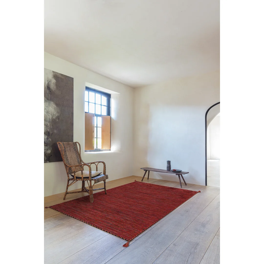 Harmony Handwoven Cotton Red Rug