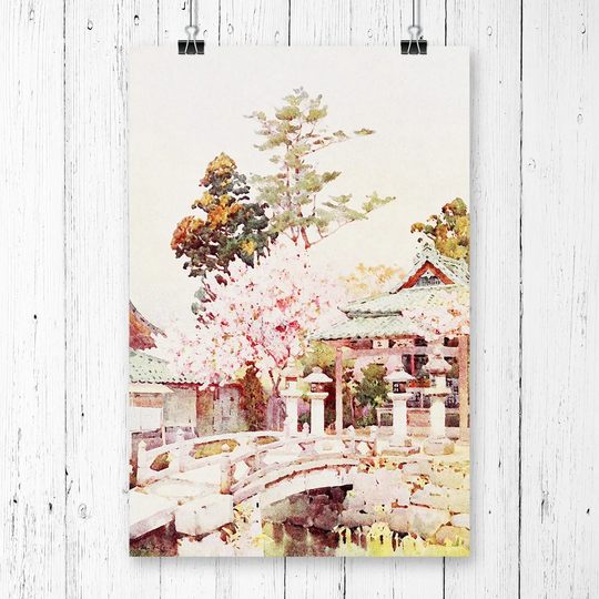 'Japanese Oriental A shrine at Kyomidzu' by Ella Du Cane Graphic Art