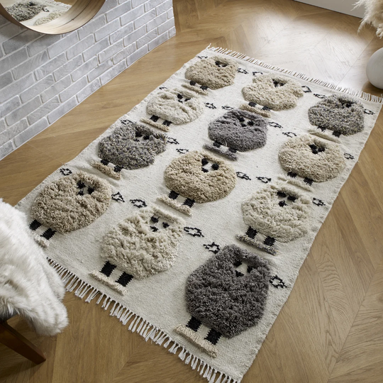 Gavin Sheep Hand Tufted Wool Beige Rug