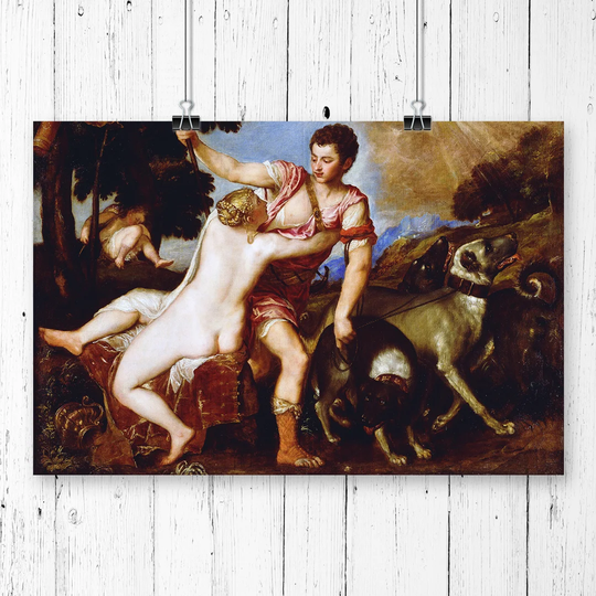 'Venus and Adonis' by Titian Painting Print