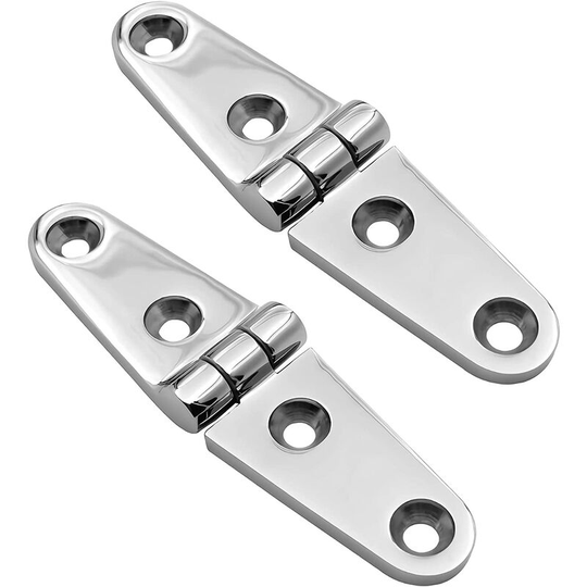 2 Stainless Steel Door Hinge Mirror Polished Cabinet Hinges For Marine Boat SUS316 25mm*100mm