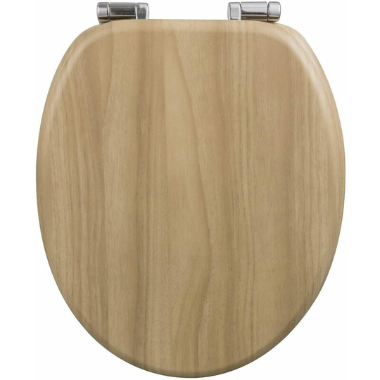 Wooden toilet seats Soft Close wc Seat Hinge Ideal for Standard Toilet Bright Oak - Woltu