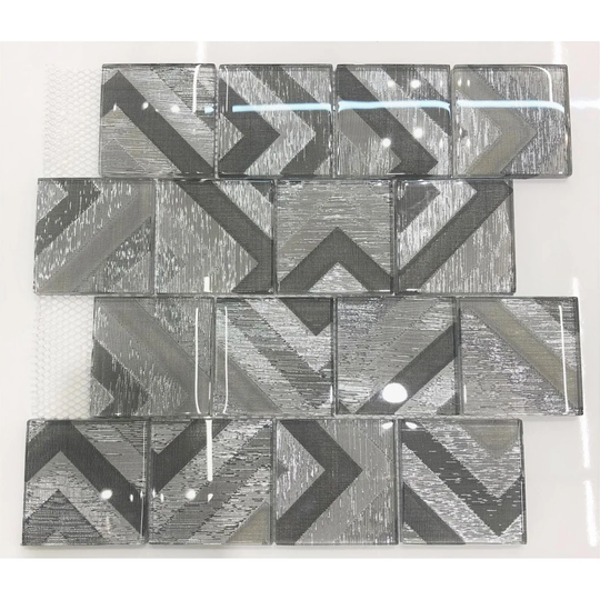 Ochoa 3cm x 3cm Glass Mosaic Tile in Silver