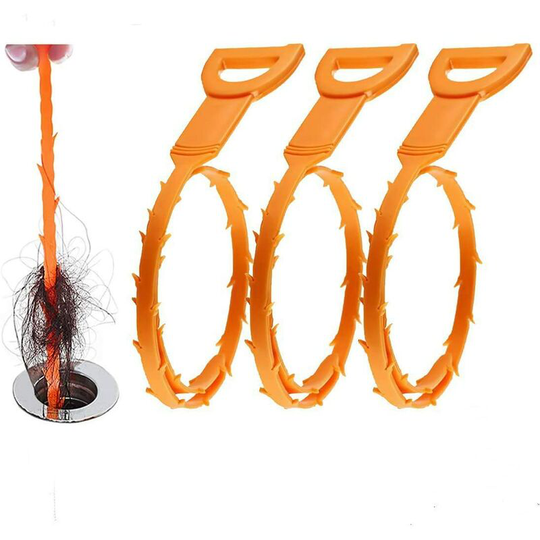 3 Pack 25 Inch Hair snake Tool Drain Opener Hair Clog Remover sink snake for Sewer Kitchen Sink Bathroom Tub Toilet Clogged Drains Relief Cleaning
