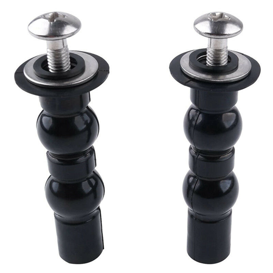 Double Ball Toilet Seat Ring Hinge Fixing Screw Rubber Expansion Top Nut Screw Toilet Repair Screw (with 14mm Stainless Steel Gasket)