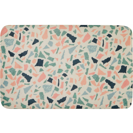 Bath Mats Non Slip Colourful Bath Mat Stylish Terrazzo Design Rectangular Shaped Mats For Bathroom With Soaking Ability 80 x 50 x 1 - Premier