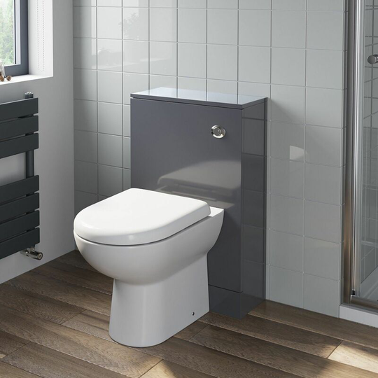 Artis - 500mm Bathroom Toilet Back To Wall Unit Pan Soft Close Seat Grey - Grey