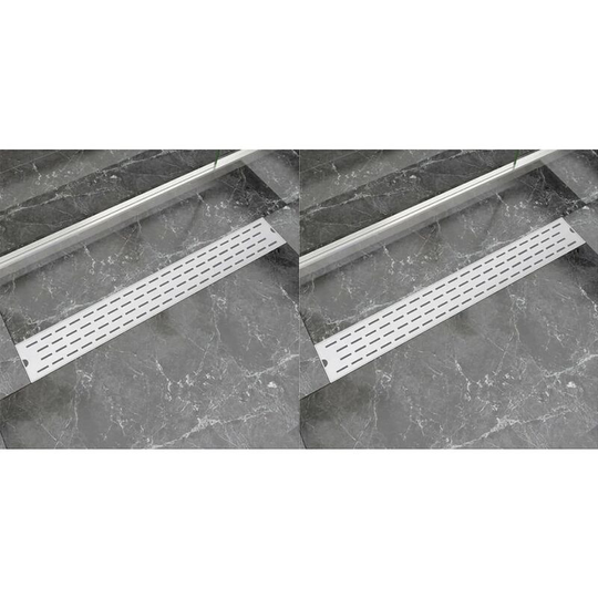 Linear Shower Drain 2 pcs Line 830x140 mm Stainless Steel