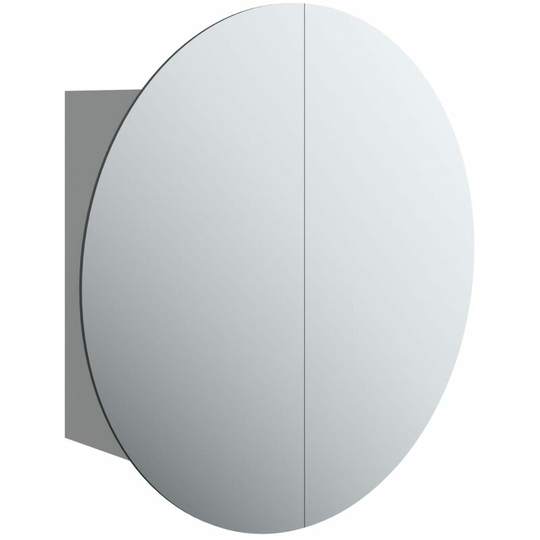 Bathroom Cabinet with Round Mirror&LED Grey 40x40x17.5 cm Vidaxl Grey