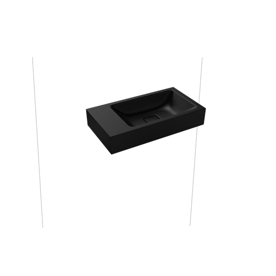 Black Steel Enamel Rectangular Wall Hung Basin Bathroom Sink