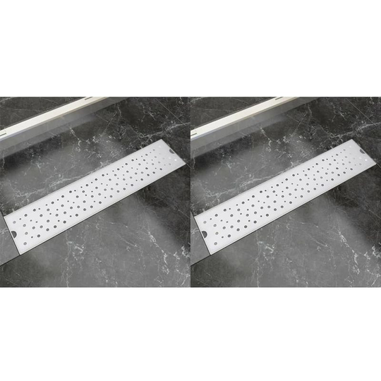 Linear Shower Drain 2 pcs Bubble 530x140 mm Stainless Steel VD18854 - Hommoo