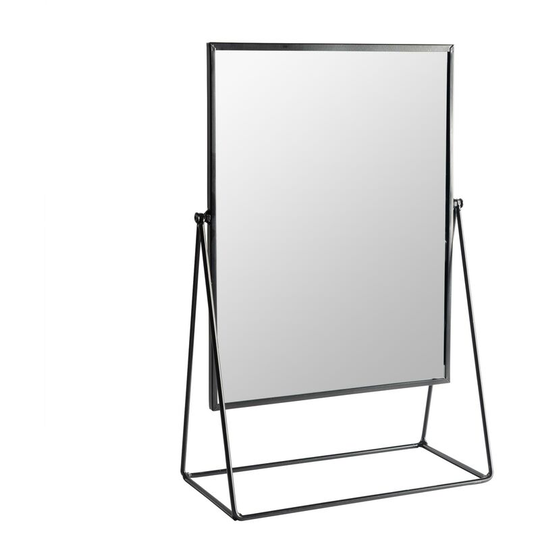 22 x 39cm Rectangle Makeup Mirror - Black - Harbour Housewares