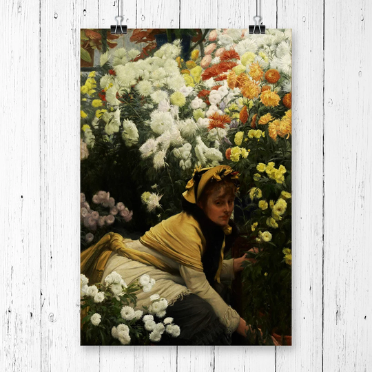'Chrysanthemums' by James Tissot Painting Print