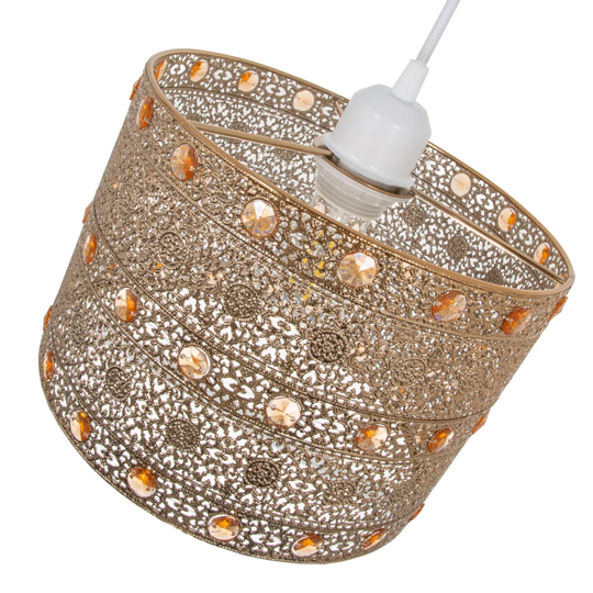 24cm Glass Drum Pendant Shade