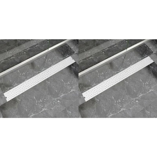 Linear Shower Drain 2 pcs Bubble 1030x140 mm Stainless Steel VDTD18859 - Topdeal