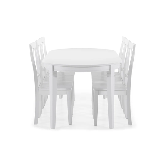 Asherman 6 - Person Rubberwood Solid Wood Dining Set