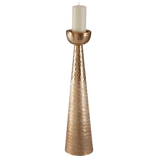 Solis Gold Finish Pillar Candle Holder