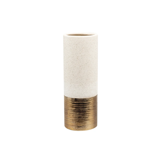 Worceer Beige/Gold 25Cm Ceramic Table Vase