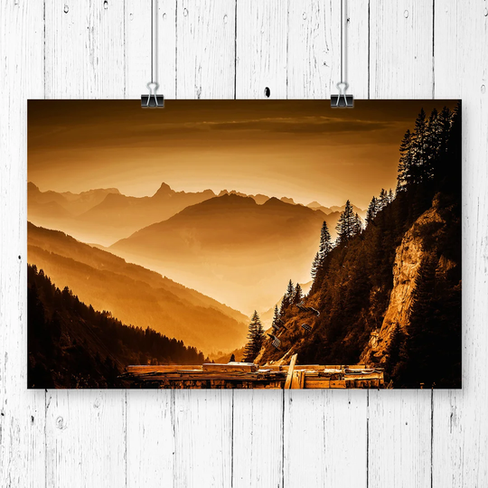 'Arlberg Pass Forest Mountain Landscape' Graphic Art