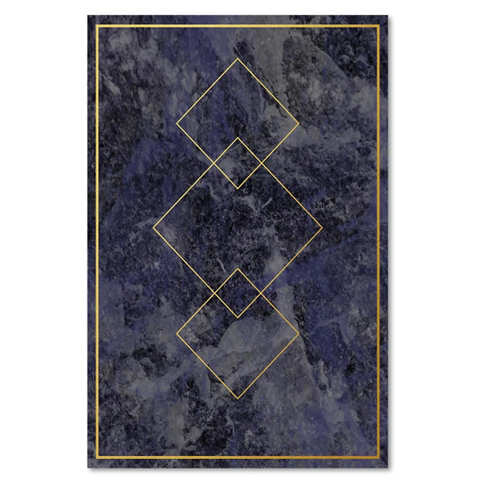 'Gold Squares' - Wrapped Canvas Graphic Art Print