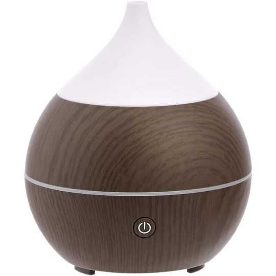Perleraregb - Ultrasonic aromatherapy essential oil diffuser with Bluetooth speaker Brown wood effect base 200 ml