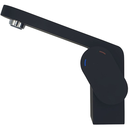 Bisk - Black Bathroom Sink Modern Shaped Standing Mixer Faucet Single Lever Tap