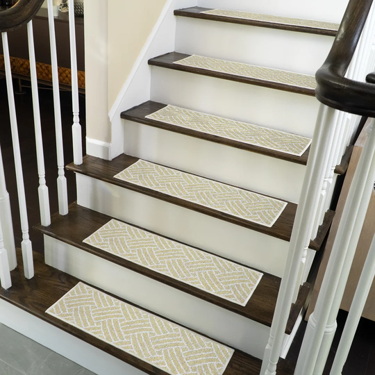 Sisal Design Non-Slip Banana Cream Stair Tread