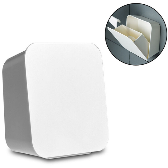 Wall Mounted Storage Box,Toilet Table Top Sink Bathroom Shelf,Bedroom Storage Canister,Self-adhesive,White - White