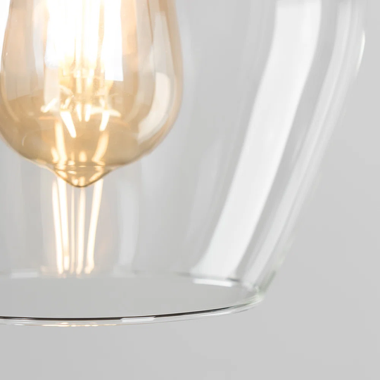 Satin Gold Ceiling Lampholder Pendant Light + Clear Glass Bell Shade