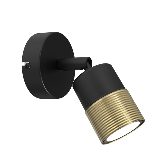 Abrahamsville 1 - Light Black Gold Wall Spotlight