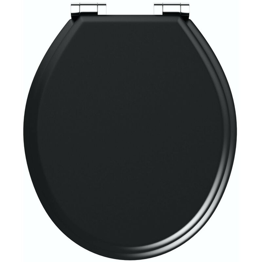The Bath Co. universal soft close wooden seat matt black - Black