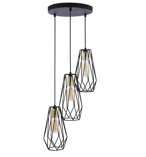 Nazareth 3-Light Cluster Geometric Pendant