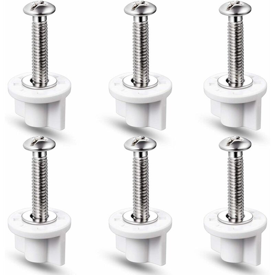 Betterlife Bathroom Toilet Repair Tools Toilet Seat Bolts Hinges Screws Nuts (6 pcs )