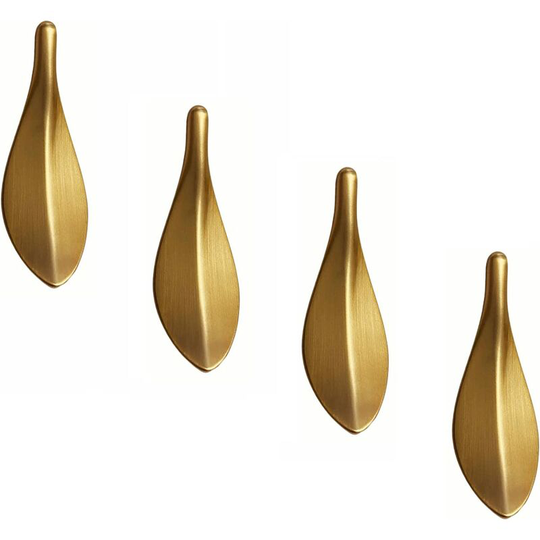 Cabinet Handle 4 Units Zinc Alloy, Kitchen Cabinet Handle, Gold Leaf Handle, Golden Cabinet Knob, Kitchen Cabinet Drawer Home Decorating,Hole Center