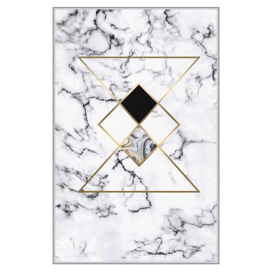 Reeltown Machine Woven Black/White/Yellow Rug