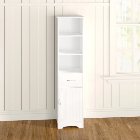 40Cm W x 160Cm H x 38Cm D Solid Wood Free-Standing Tall Bathroom Cabinet