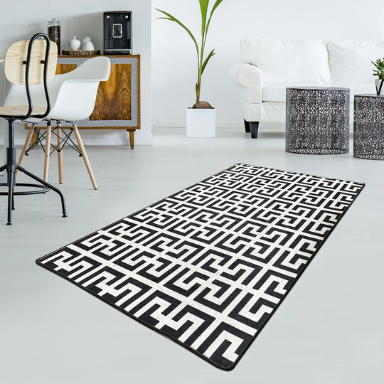 Rewis Shaggy Black/Grey Rug