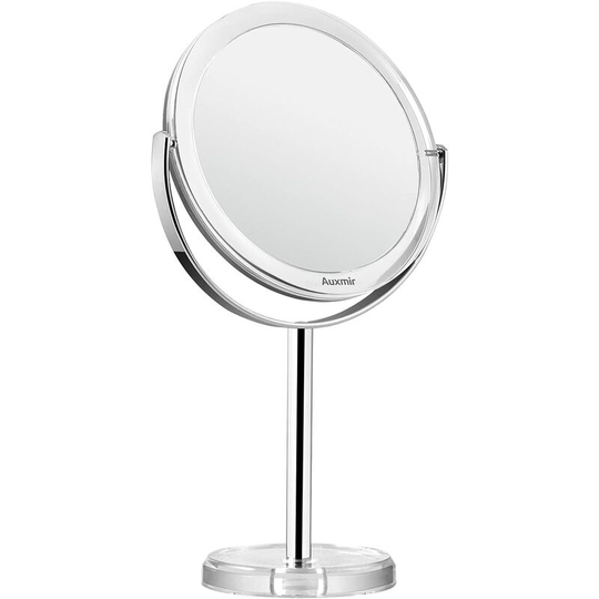 1x / 10x Two-sided Swivel, 360° Rotating Table Mirror, Double-sided Comestic Mirror with Stand, Retro Style Clear Edge