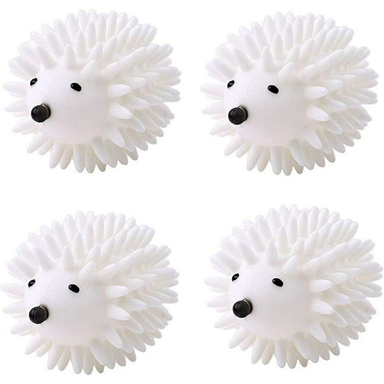Laundry Balls Fabric Reusable Drying Ball for Washing Machine Drum Laundry Ball Dryer Ball Washer Dryer Ball Hedgehog Plastic 4 Pieces White