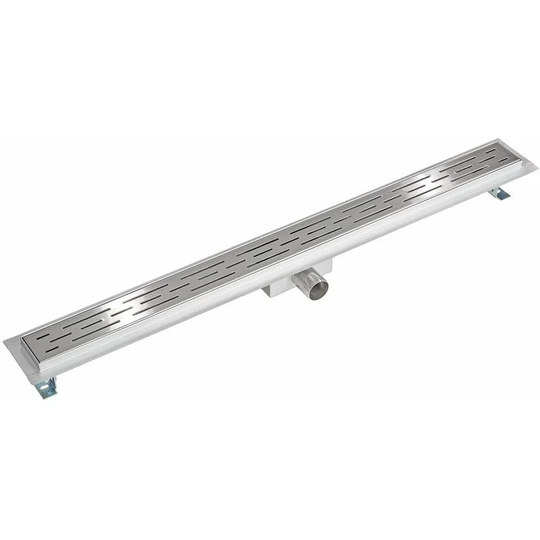 Tectake - Channel drain made of stainless steel - low - shower drain, slot drain, linear shower drain - 90 cm - grey