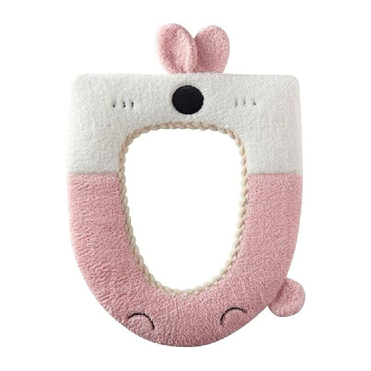 Washable Knitted Toilet Seat Covers Warm Thick Soft Toilet Seat Cushion Cute Cartoon Toilet Mat Easy To Clean,Pink Rabbit