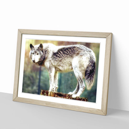 Abstract Wolf 2 Framed Painting Print