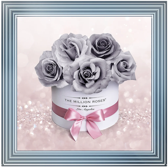 'Grey Flower Box' - Picture Frame Graphic Art Print on Paper